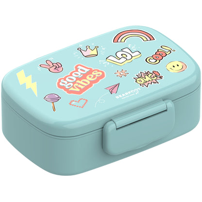 Kinderlunchbox met vakken, lekvrij - sticker, nieuwstaat