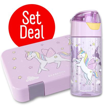 Unicorn Bundel - Bento Box M &amp; Drinkfles 450ml