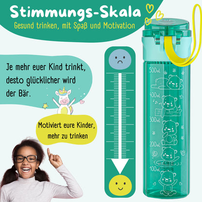 Trinkflasche Kinder, 500ml, leicht - Logo-mint