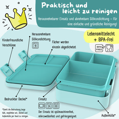 Brotdose mit Fächern, leicht &amp; auslaufsicher - Delfin
