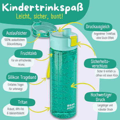Drikkedunk til børn, 500ml, lys - logo mint
