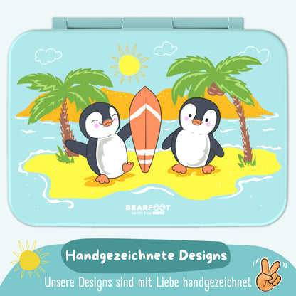 Brotdose mit Fächern, leicht &amp; auslaufsicher - Pinguin