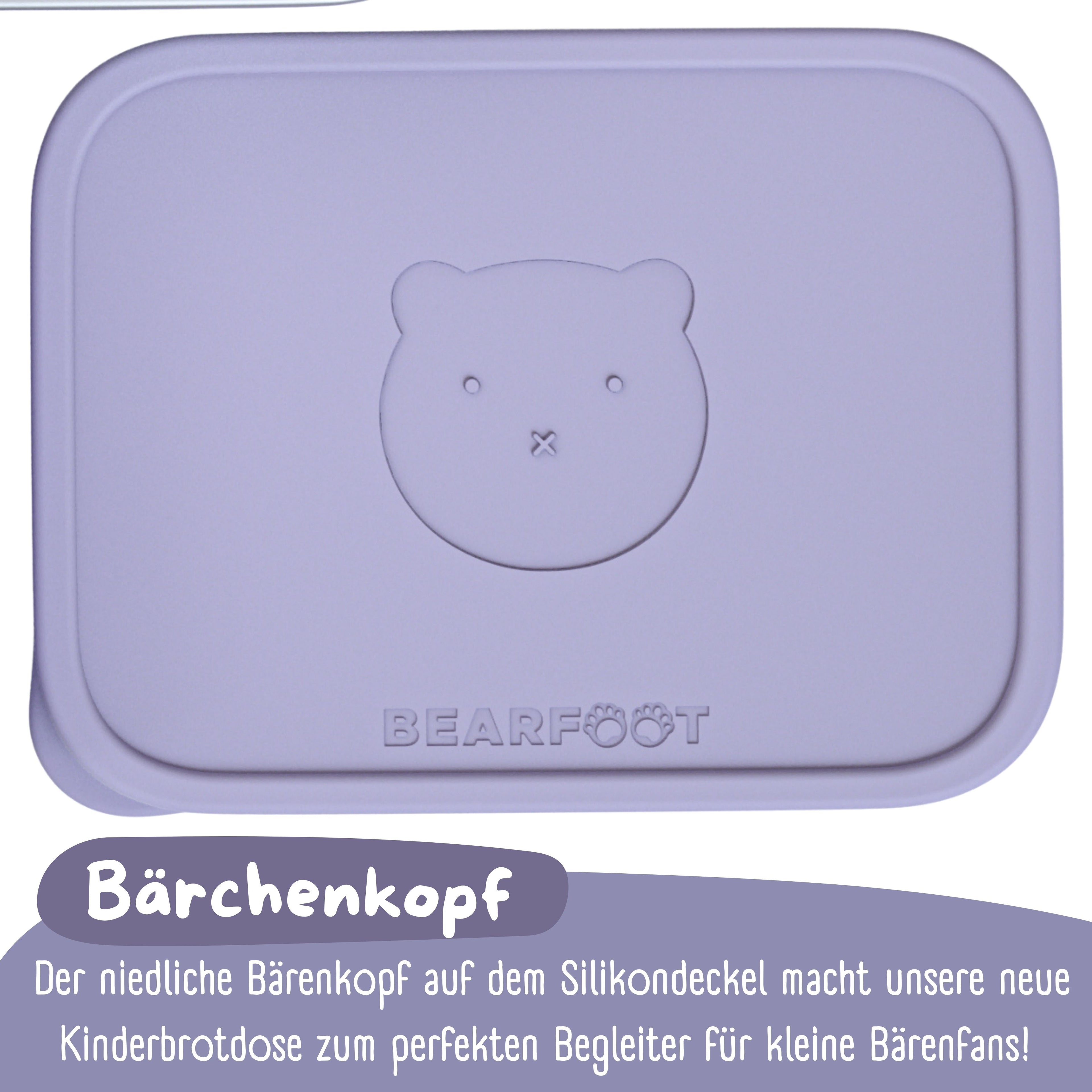 Brotdose Kinder Edelstahl mit Silikoneinsatz - Lavendel