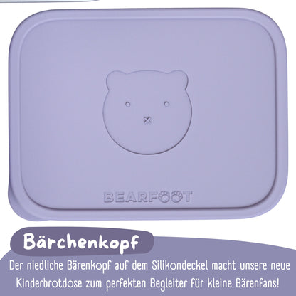 Brotdose Kinder Edelstahl mit Silikoneinsatz - Lavendel