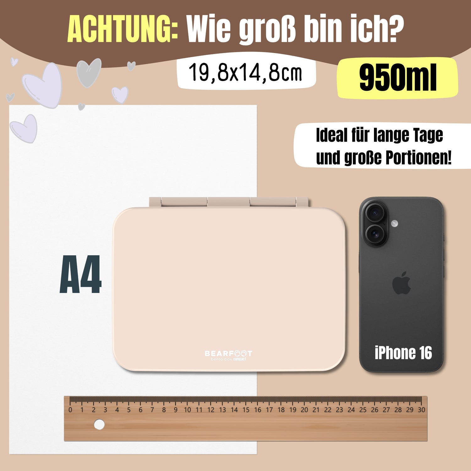 Brotdose mit Fächern, leicht &amp; auslaufsicher - braun