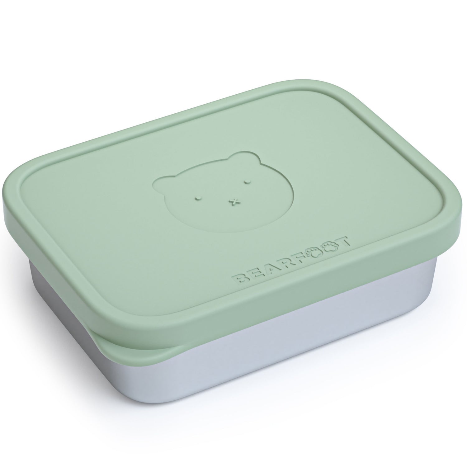 Brotdose Kinder Edelstahl mit Silikoneinsatz - Salbei
