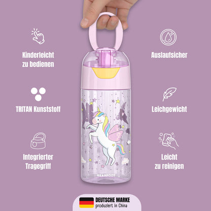 Kinderwaterfles, lichtgewicht waterfles - eenhoorn