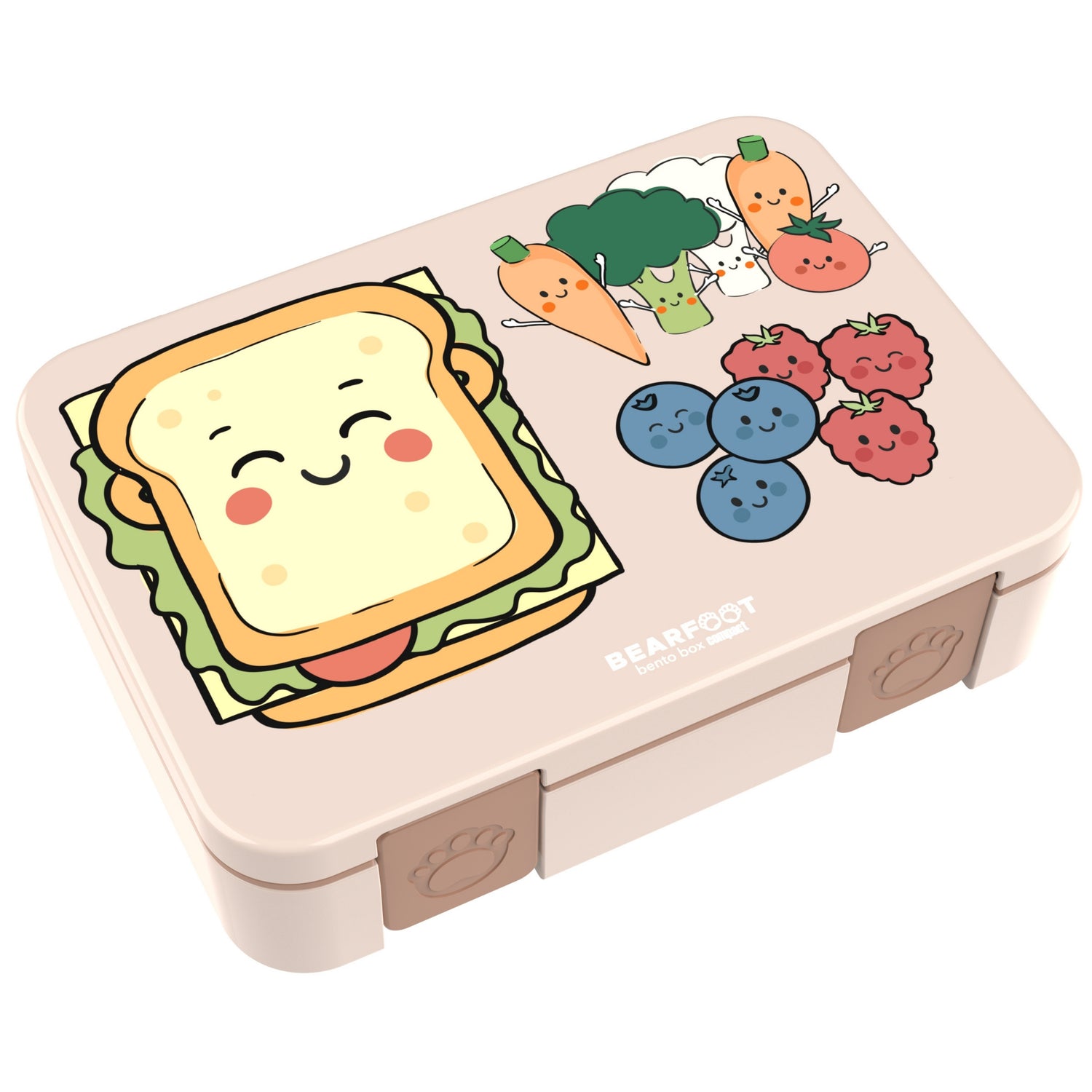 Brotdose mit Fächern, leicht &amp; auslaufsicher -Sandwich braun
