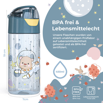 Trinkflasche Kinder leichte Wasserflasche - Astronaut Bär