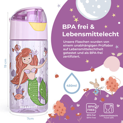 Trinkflasche Kinder, leichte Wasserflasche - Meerjungfrau