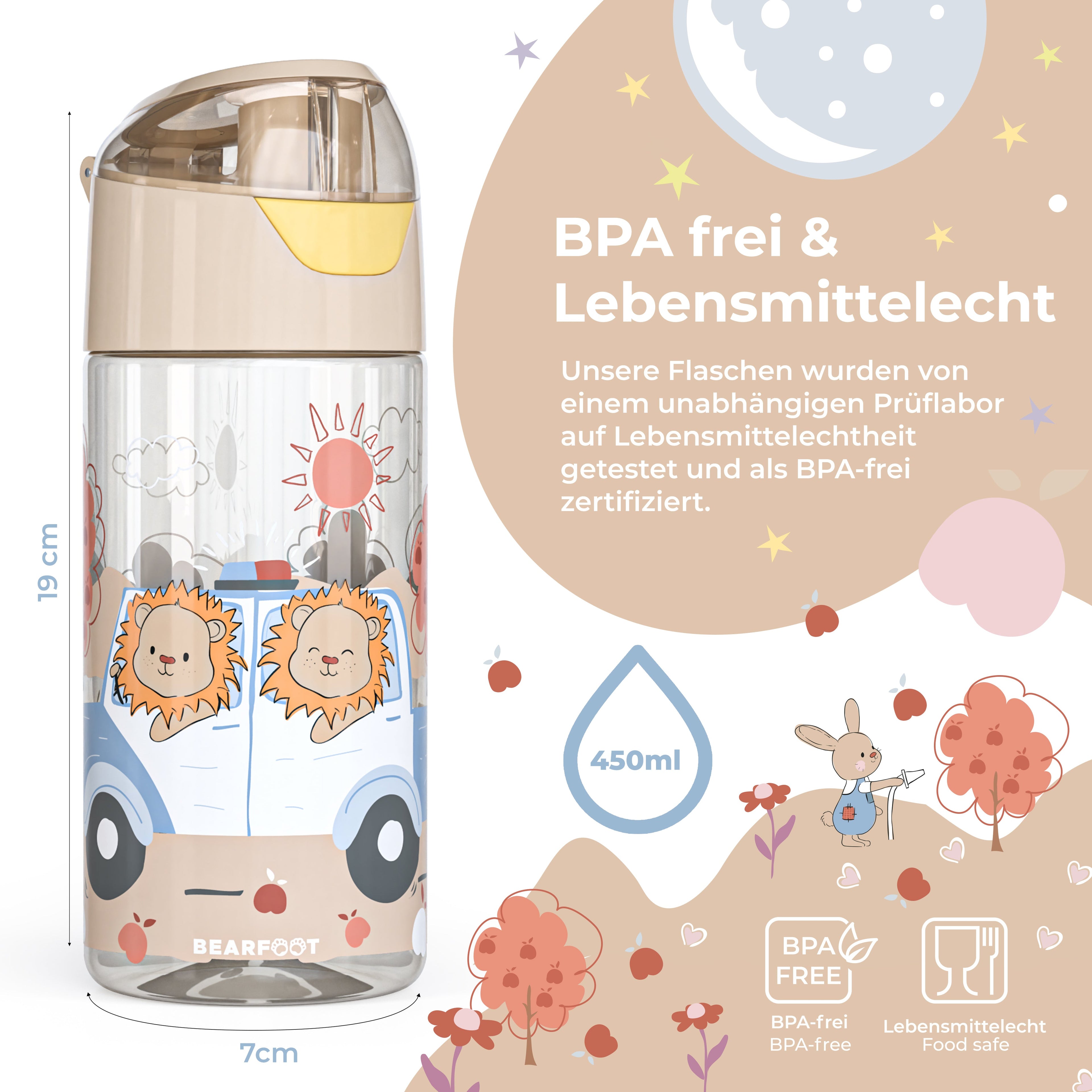 Botella de agua para niños, botella de agua ligera - leones de la policía