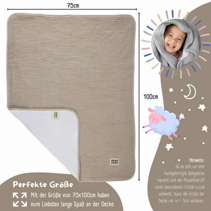 Baby blanket muslin fleece blanket fluffy soft - brown