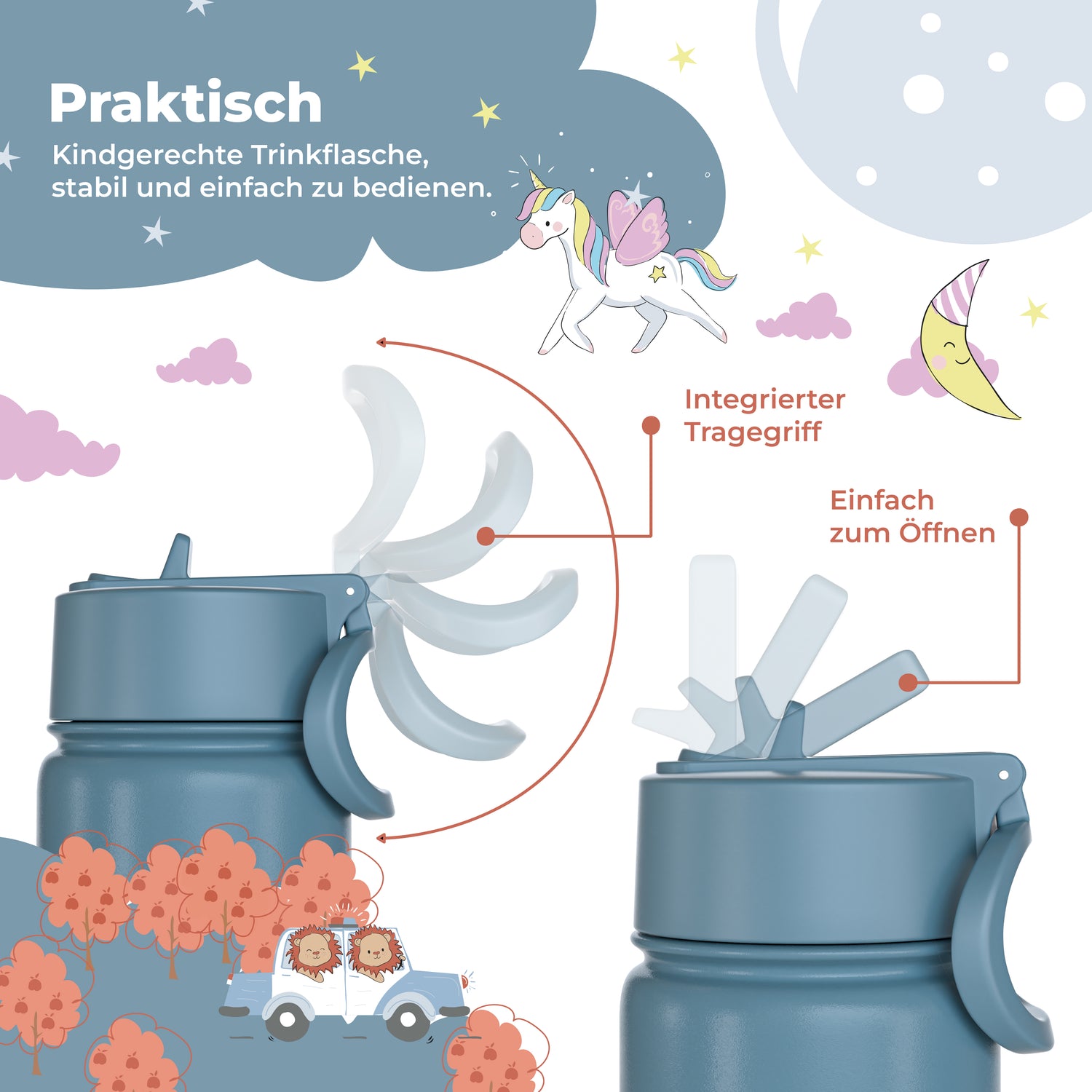 Thermo Kinder Trinkflasche Edelstahl - Feuerwehr