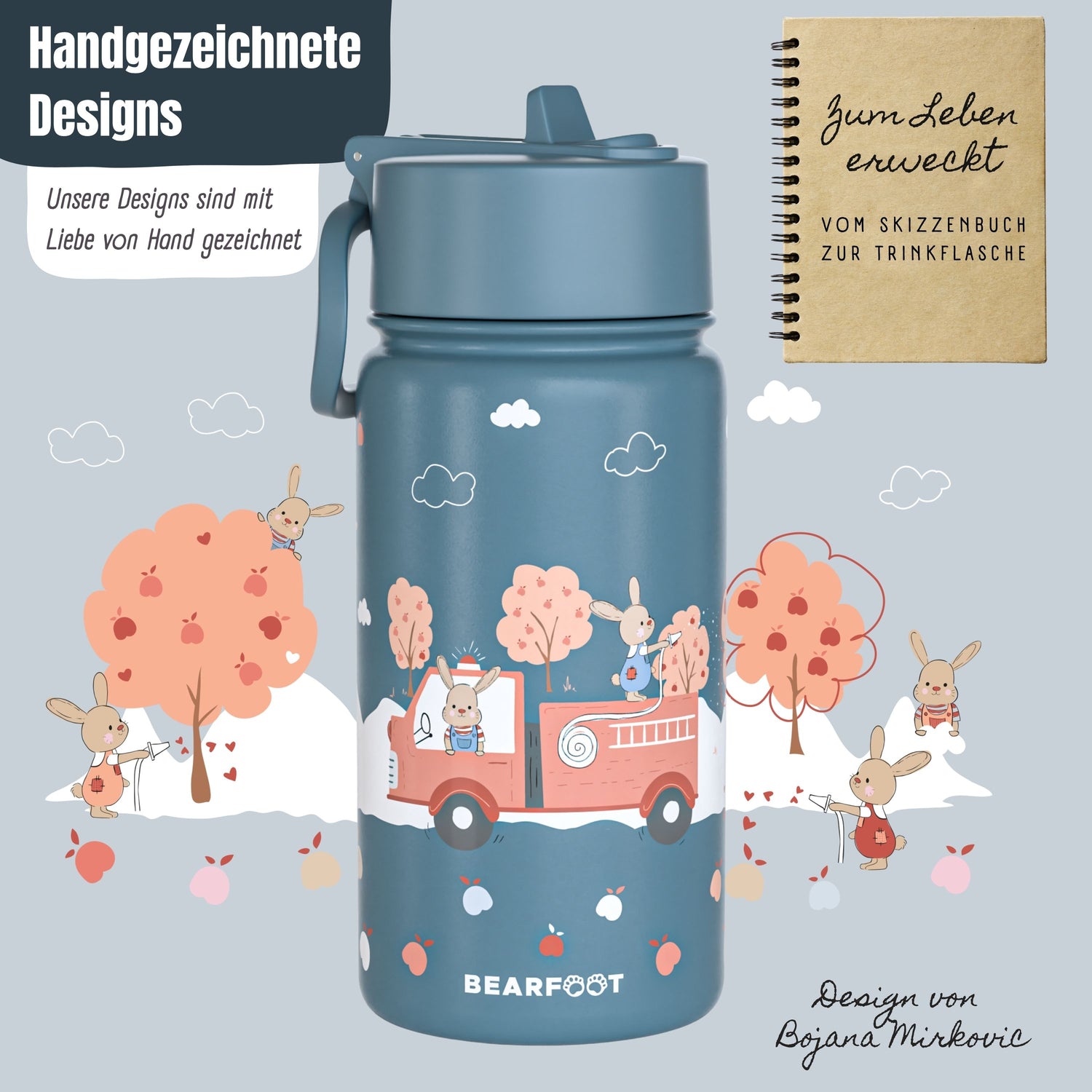 Thermo kinderdrinkfles RVS - brandweer