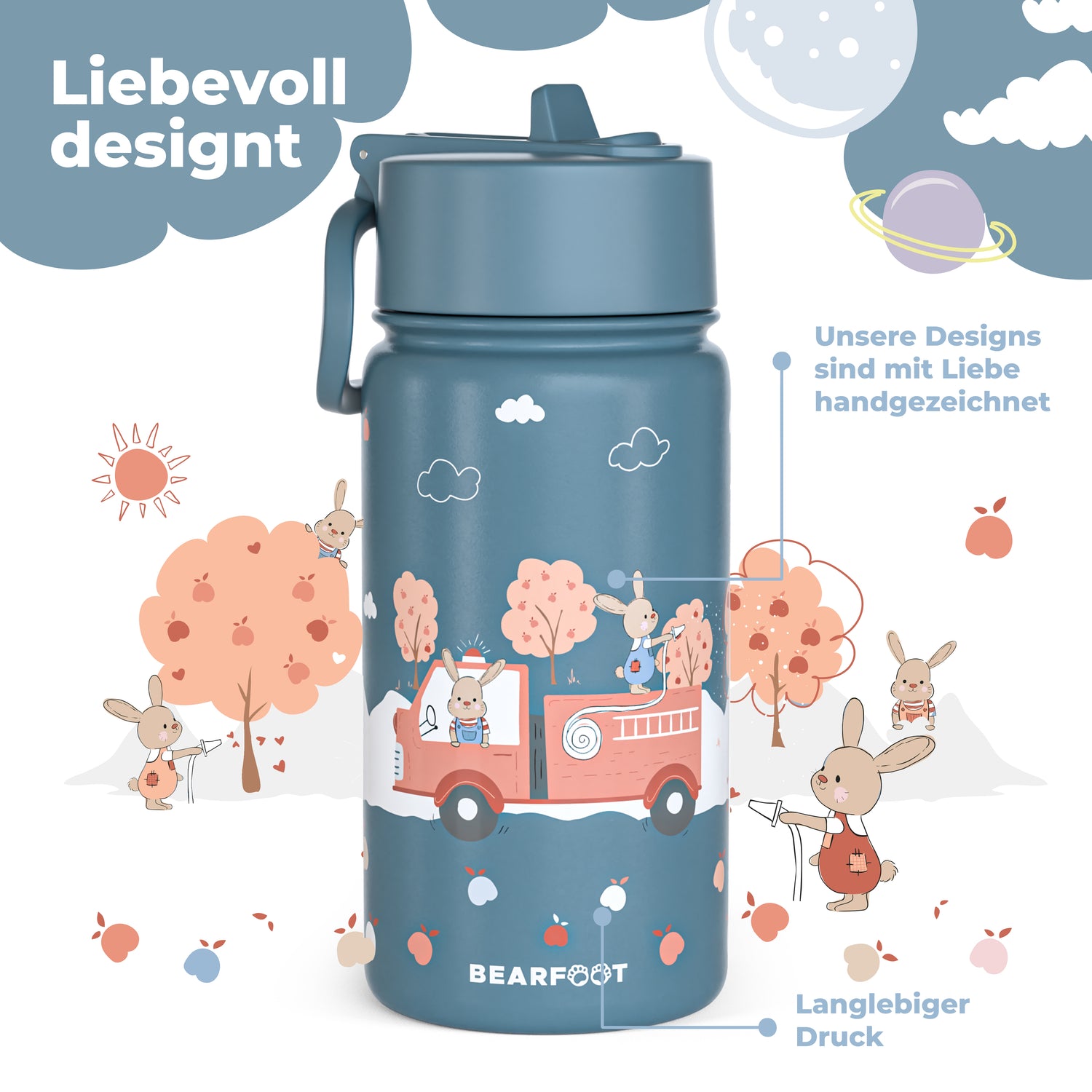 Thermo Kinder Trinkflasche Edelstahl - Feuerwehr