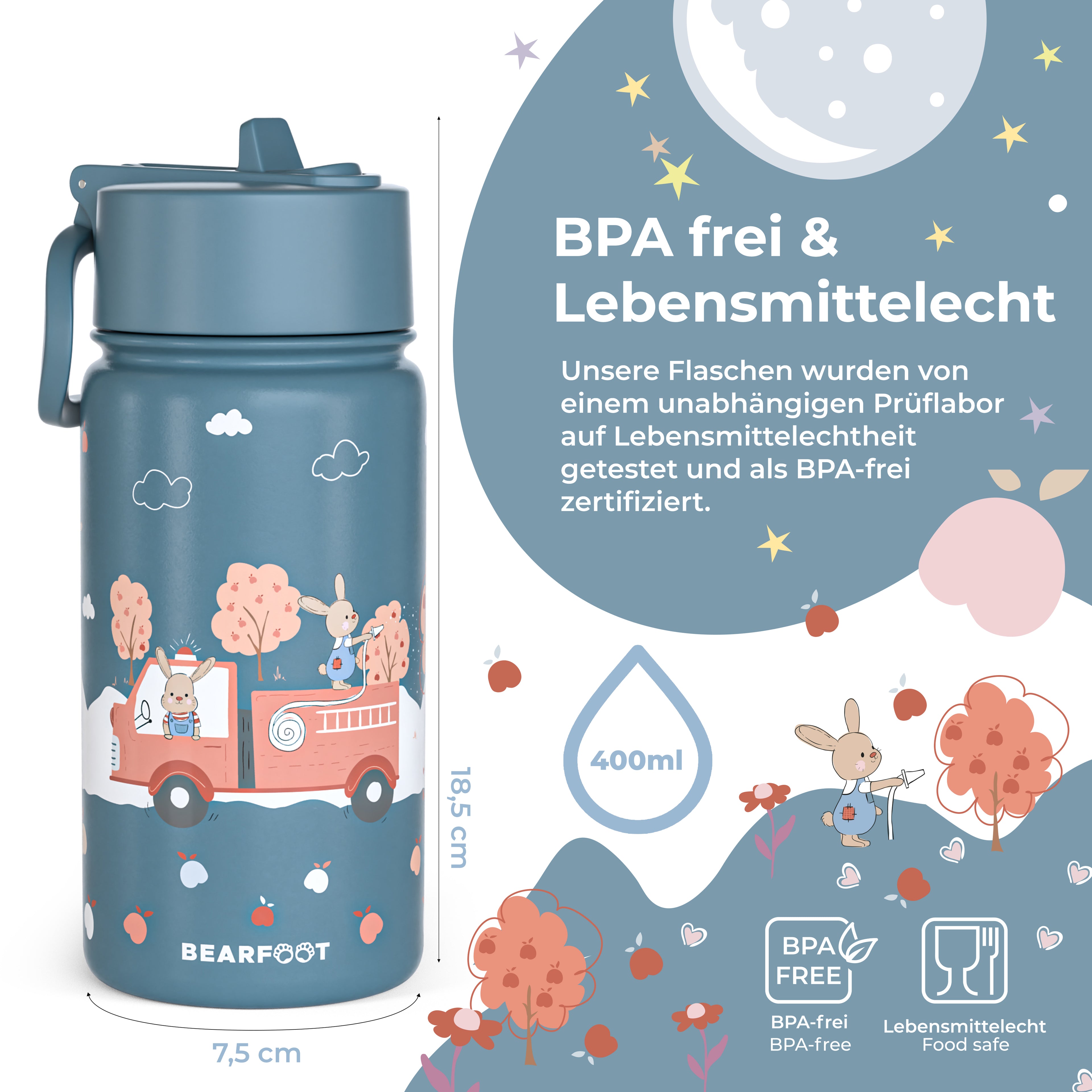 Thermo Kinder Trinkflasche Edelstahl - Feuerwehr