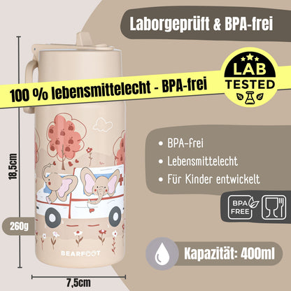 Thermo børne drikkedunk i rustfrit stål - ambulance brun