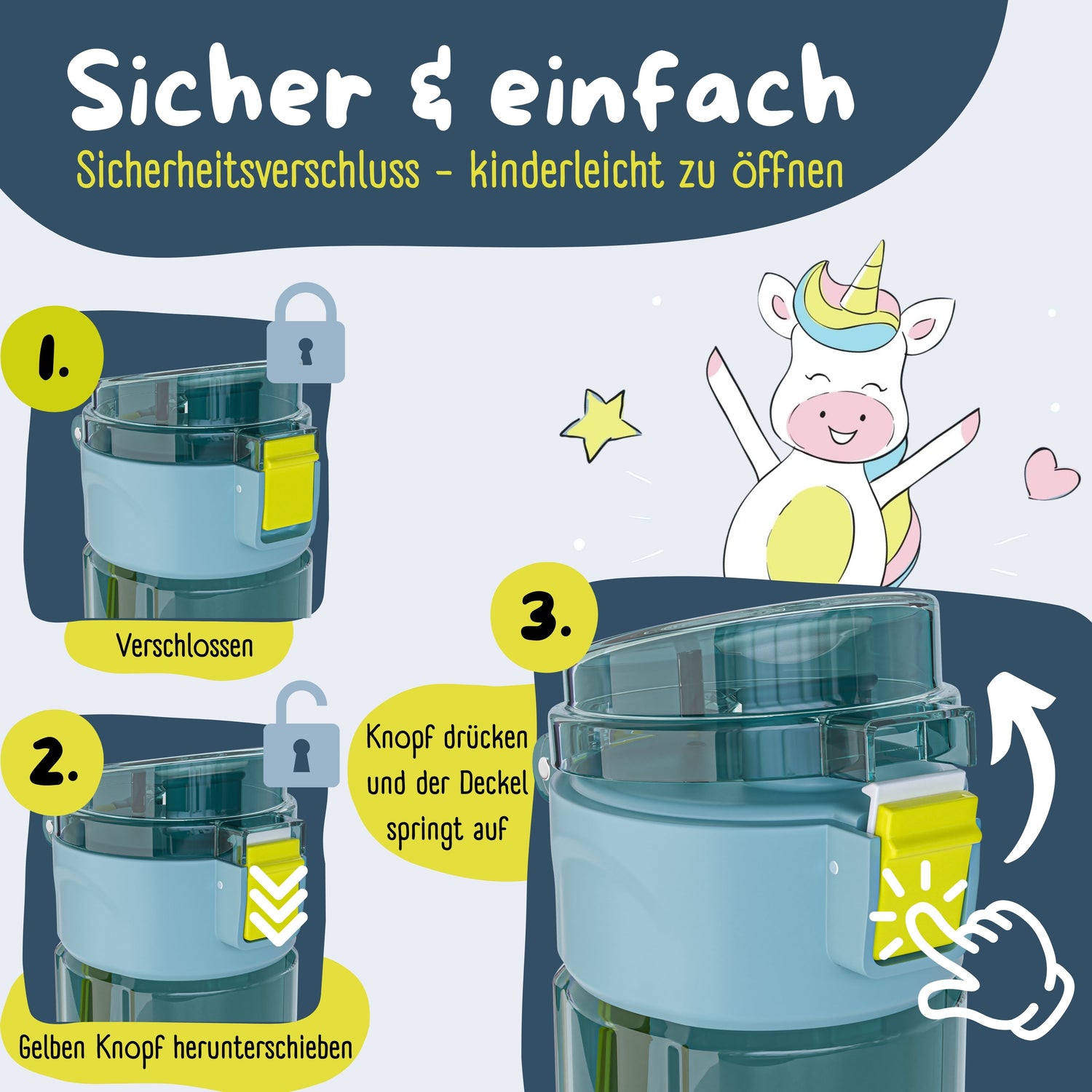 Kinderdrinkfles, 500ml, licht - graafmachine blauw