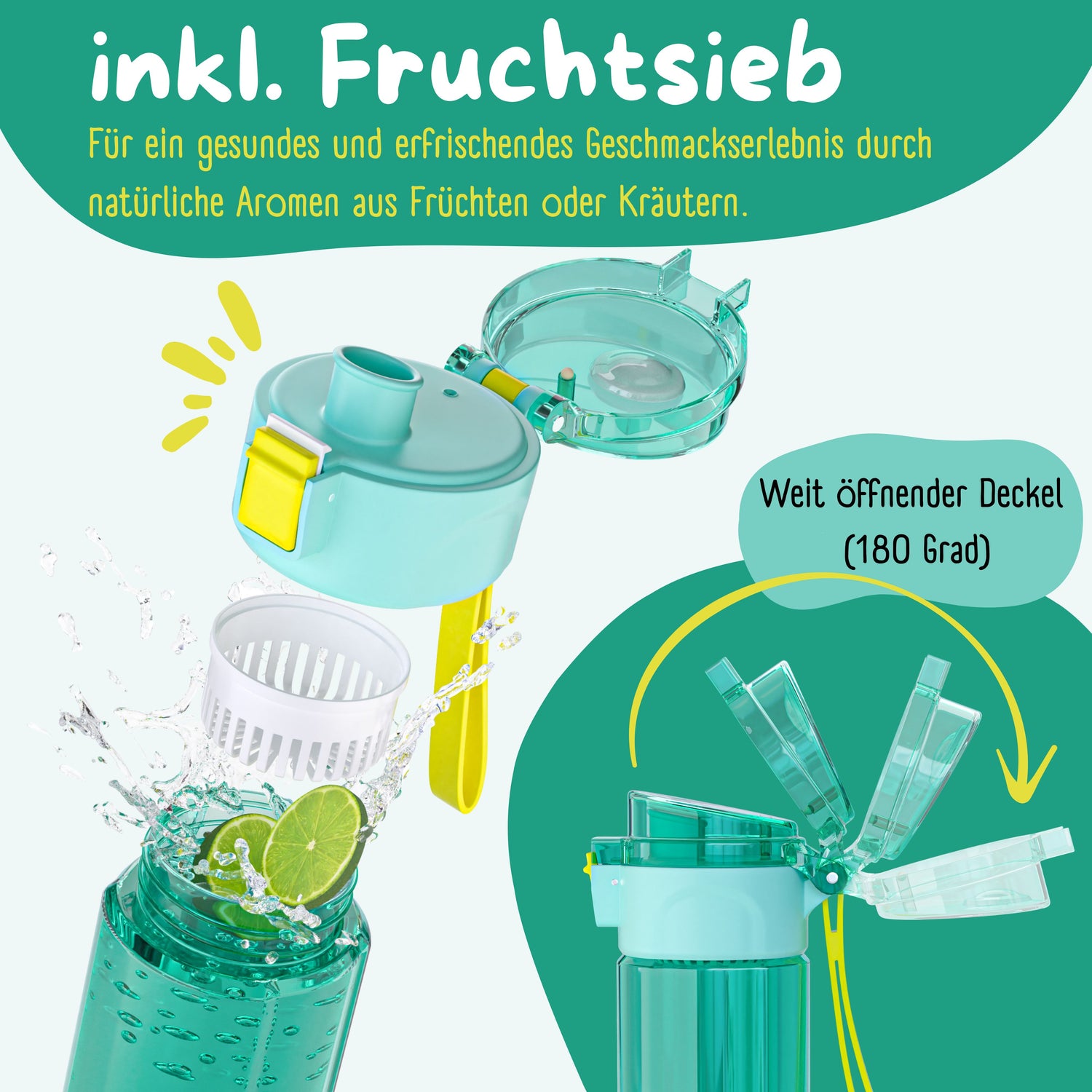 Kinderdrinkfles, 500 ml, licht - oceaanmunt