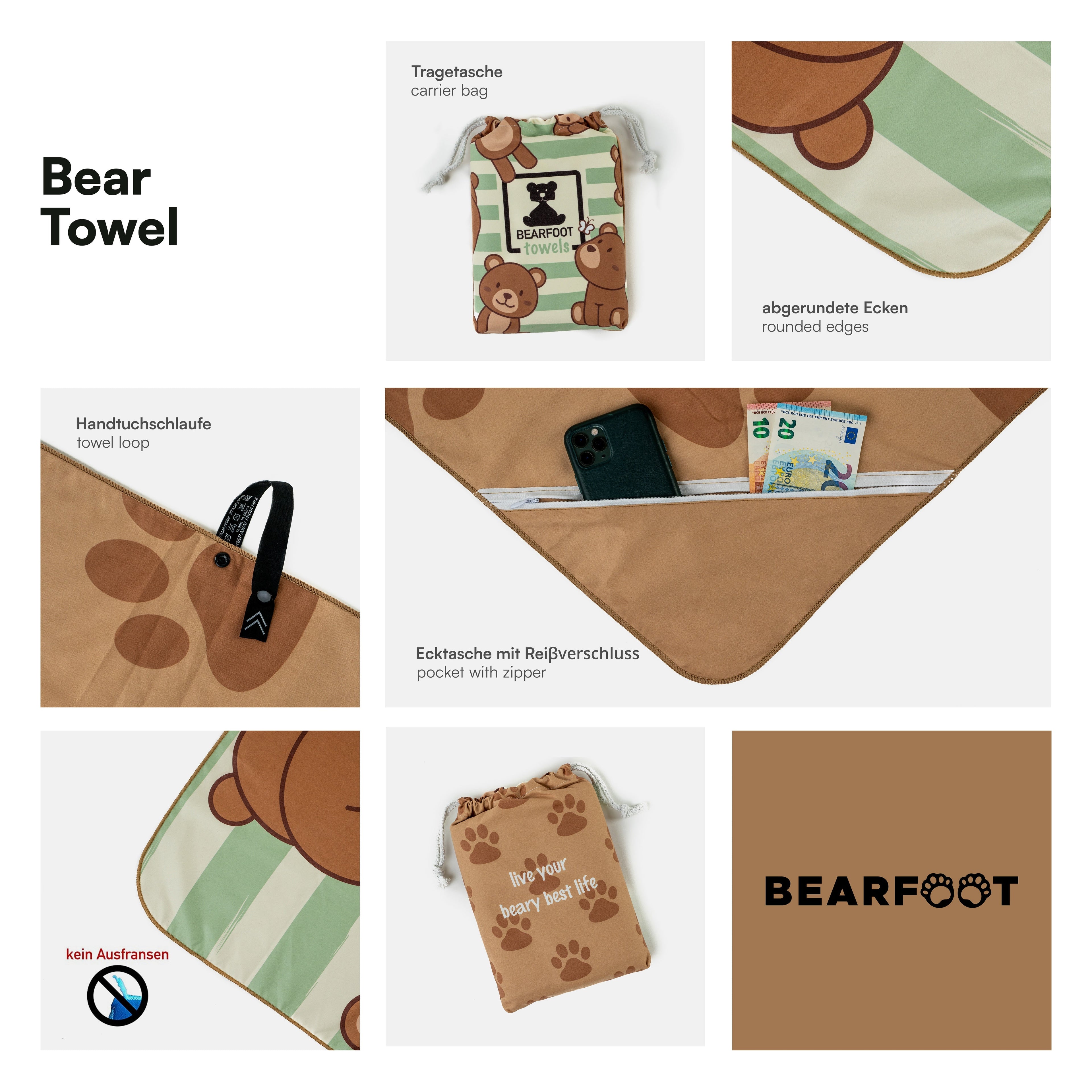 Beren Strandhanddoek - Microfiber
