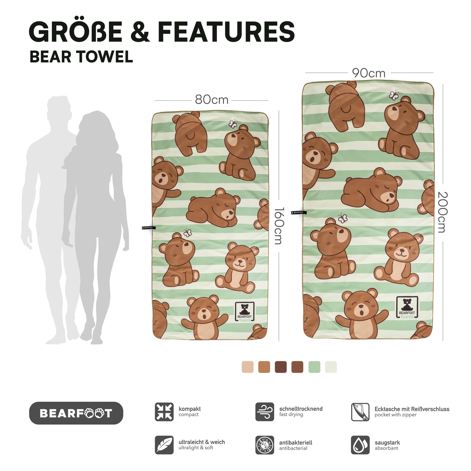 Beren Strandhanddoek - Microfiber