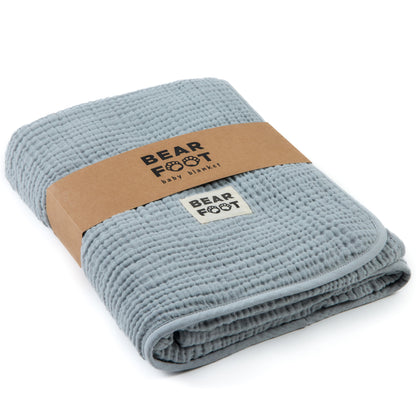 Manta de bebé manta de muselina polar suave y esponjosa - gris