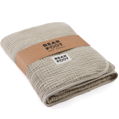 Couverture bébé en mousseline polaire moelleuse et douce - marron
