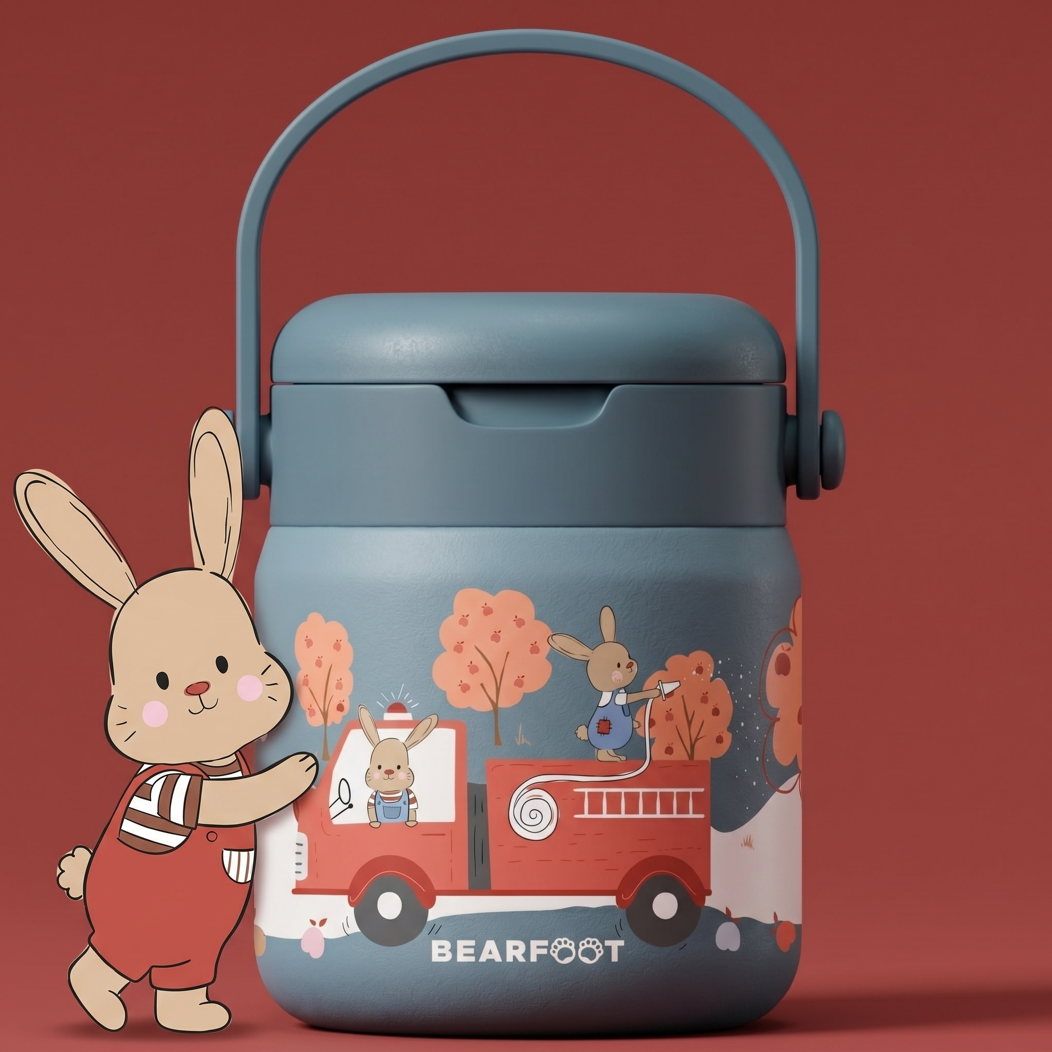Thermobehälter Kinder Edelstahl - Feuerwehr blau