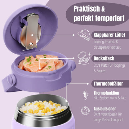 Thermobehälter Kinder Edelstahl - Meerjungfrau lila