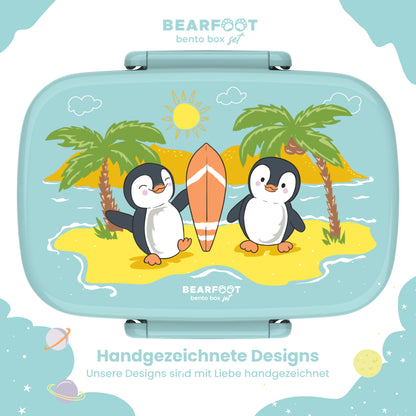 Boîte à lunch enfant à compartiments, légère et étanche - pingouin