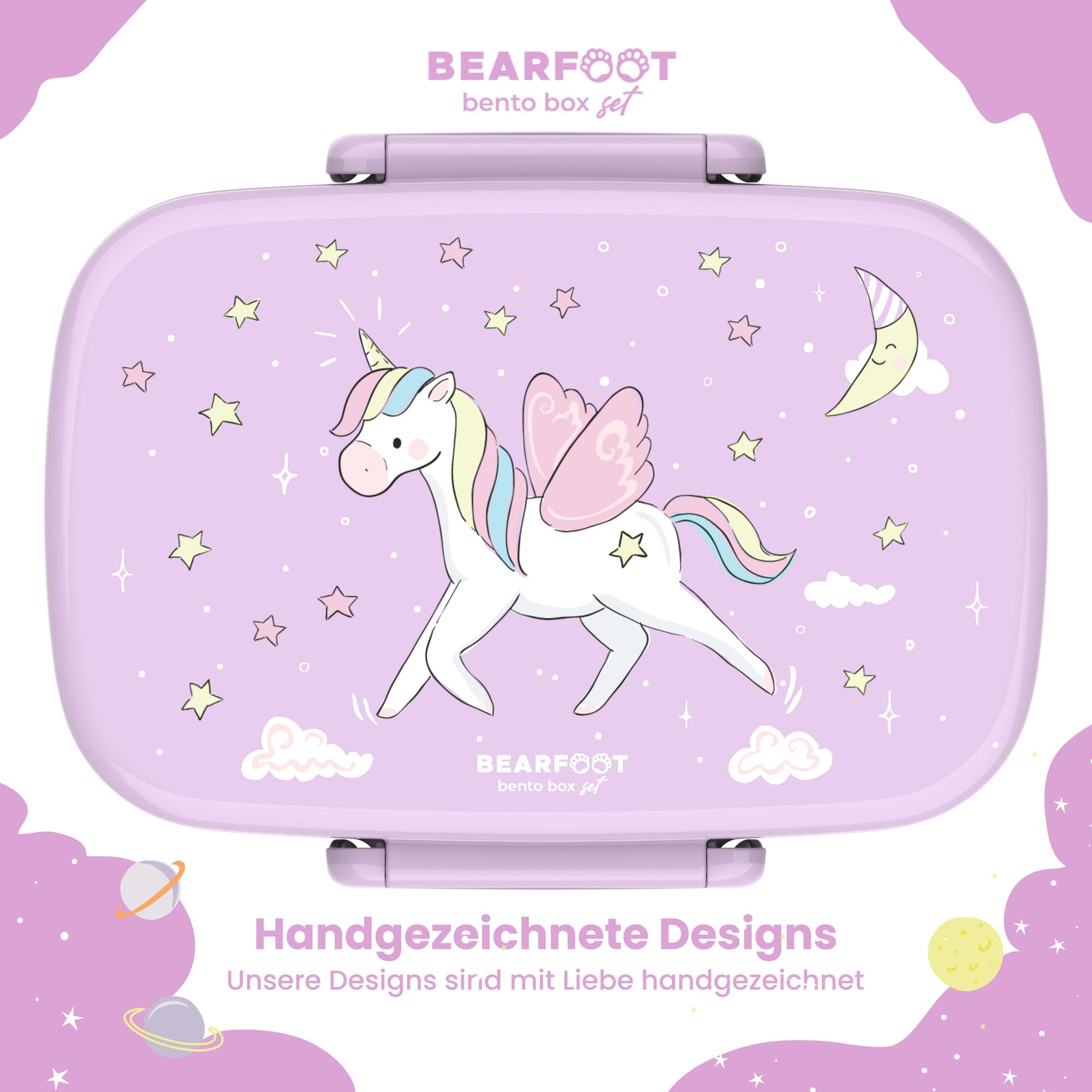 Unicorn Bundle - Bento Box Set &amp; Drikkeflaske 450ml