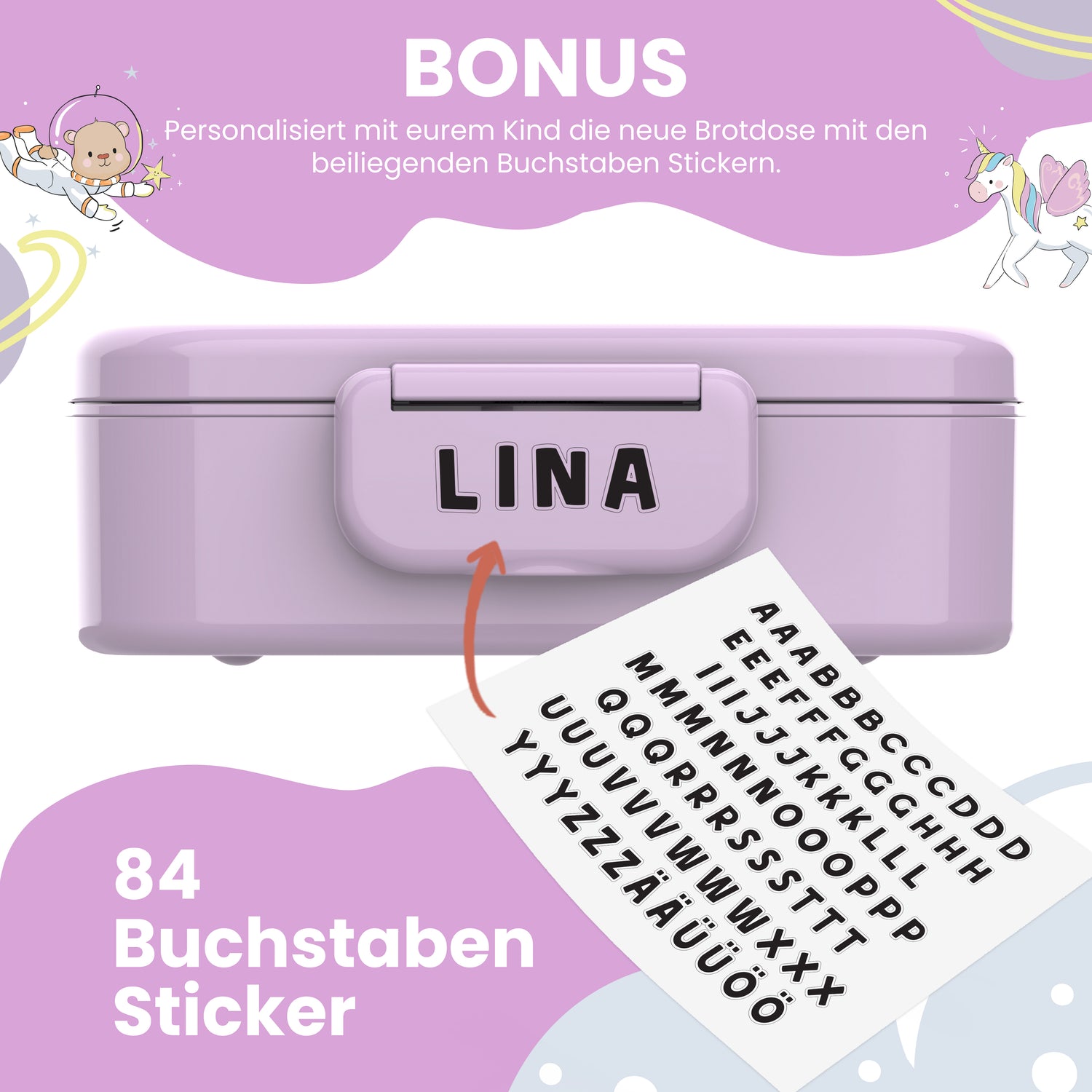 Unicorn Bundle - Bento Box Set &amp; Drikkeflaske 450ml