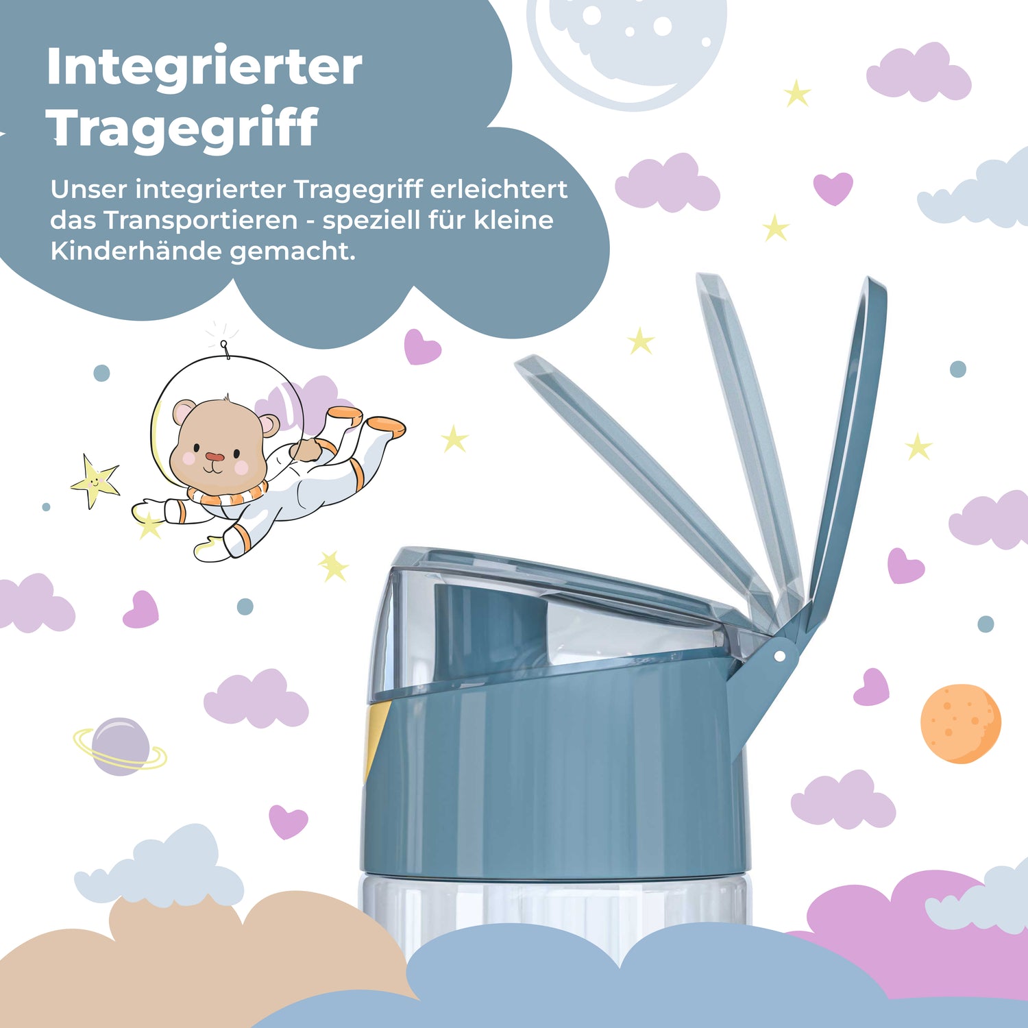 Trinkflasche Kinder leichte Wasserflasche - Sticker blau