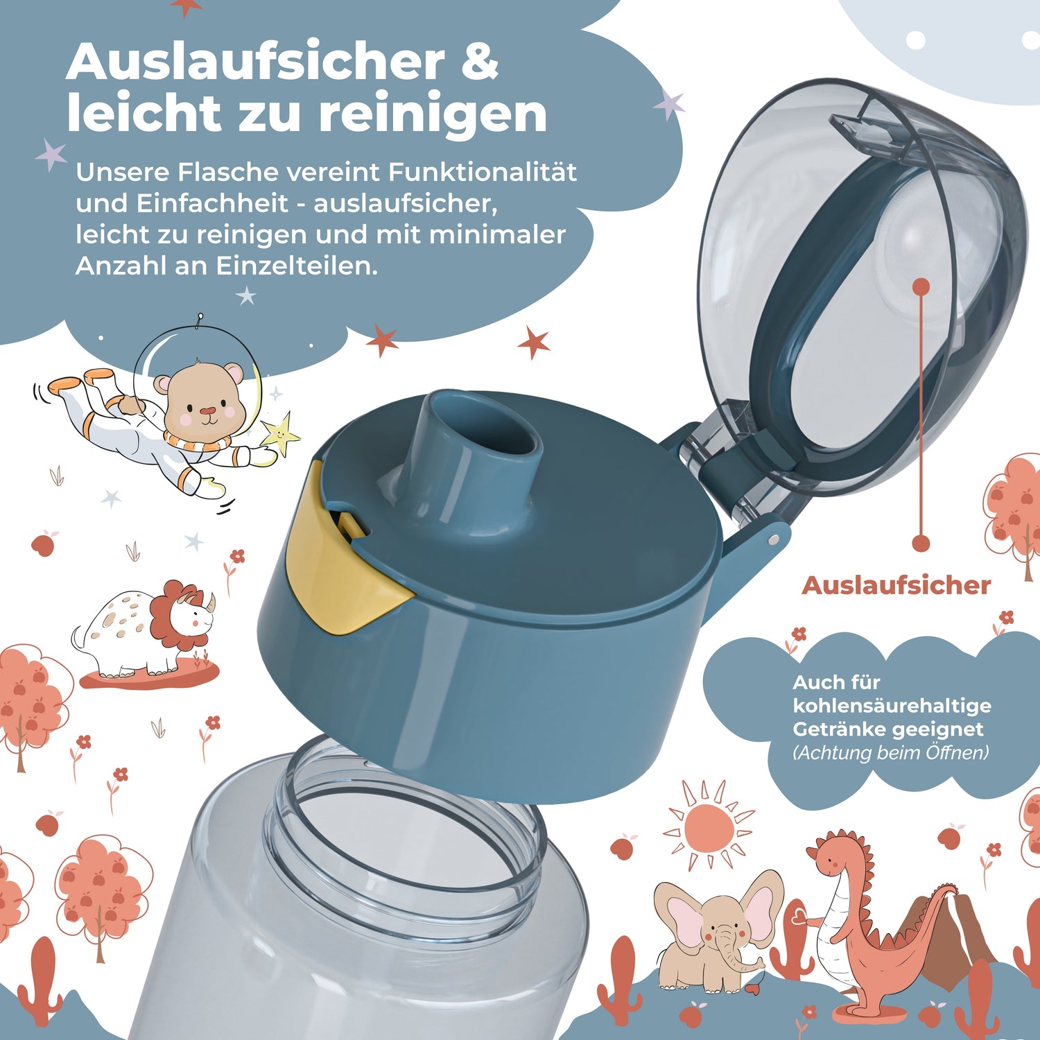 Trinkflasche Kinder, leichte Wasserflasche - Feuerwehr