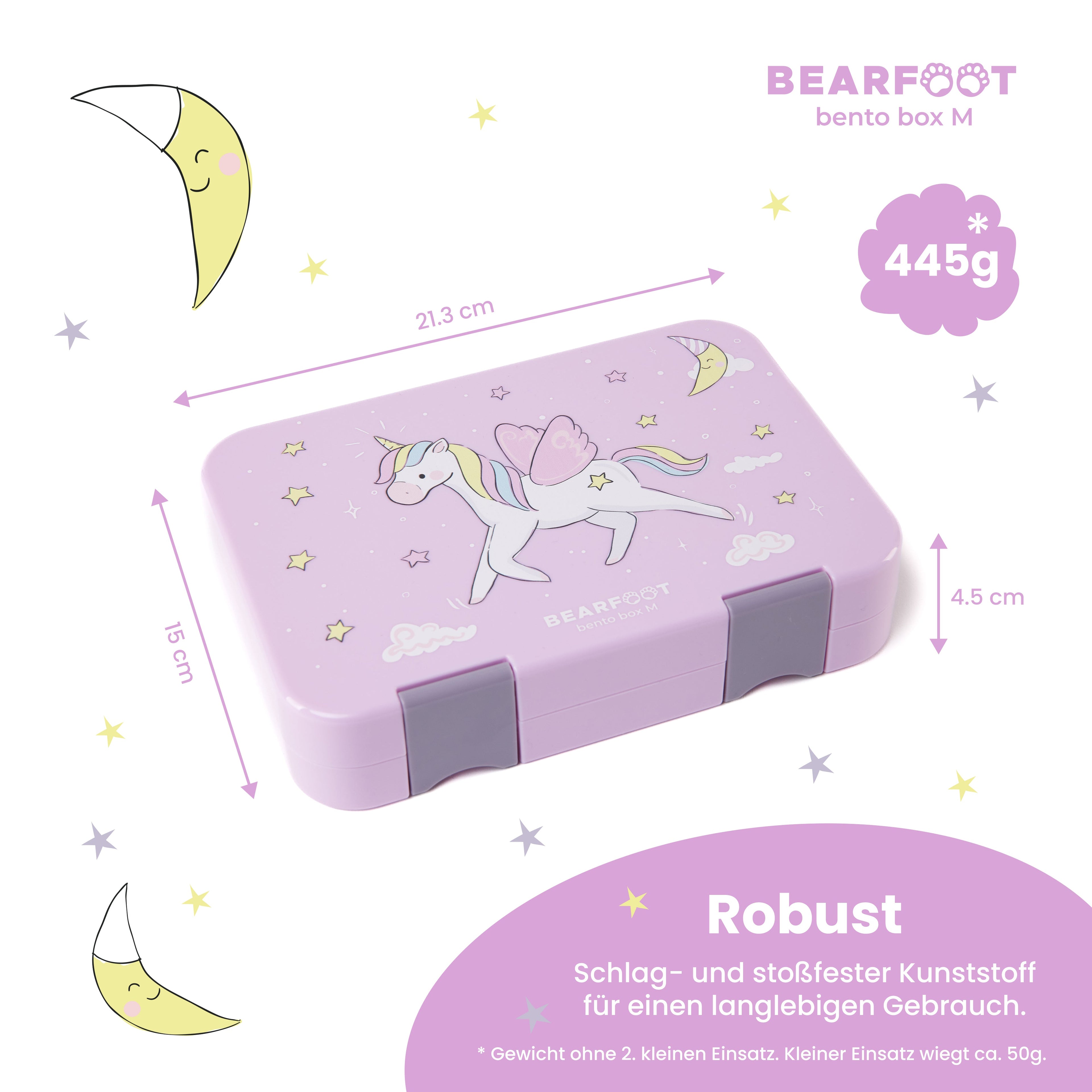 Unicorn Bundle - Bento Box M &amp; drikkeflaske 450ml &amp; isoleret flaske 400ml