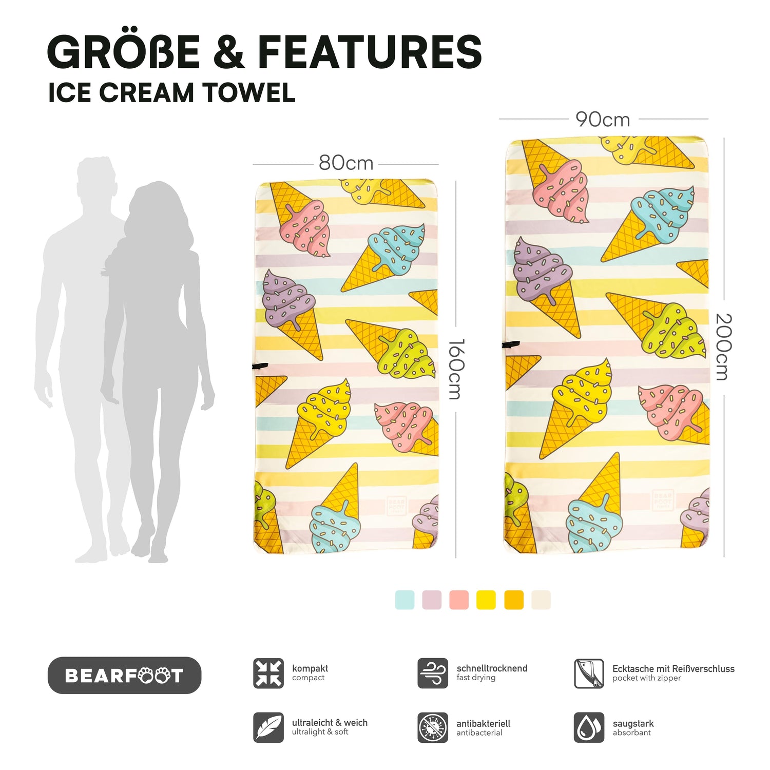 IJsroom Strandlaken - Microfiber