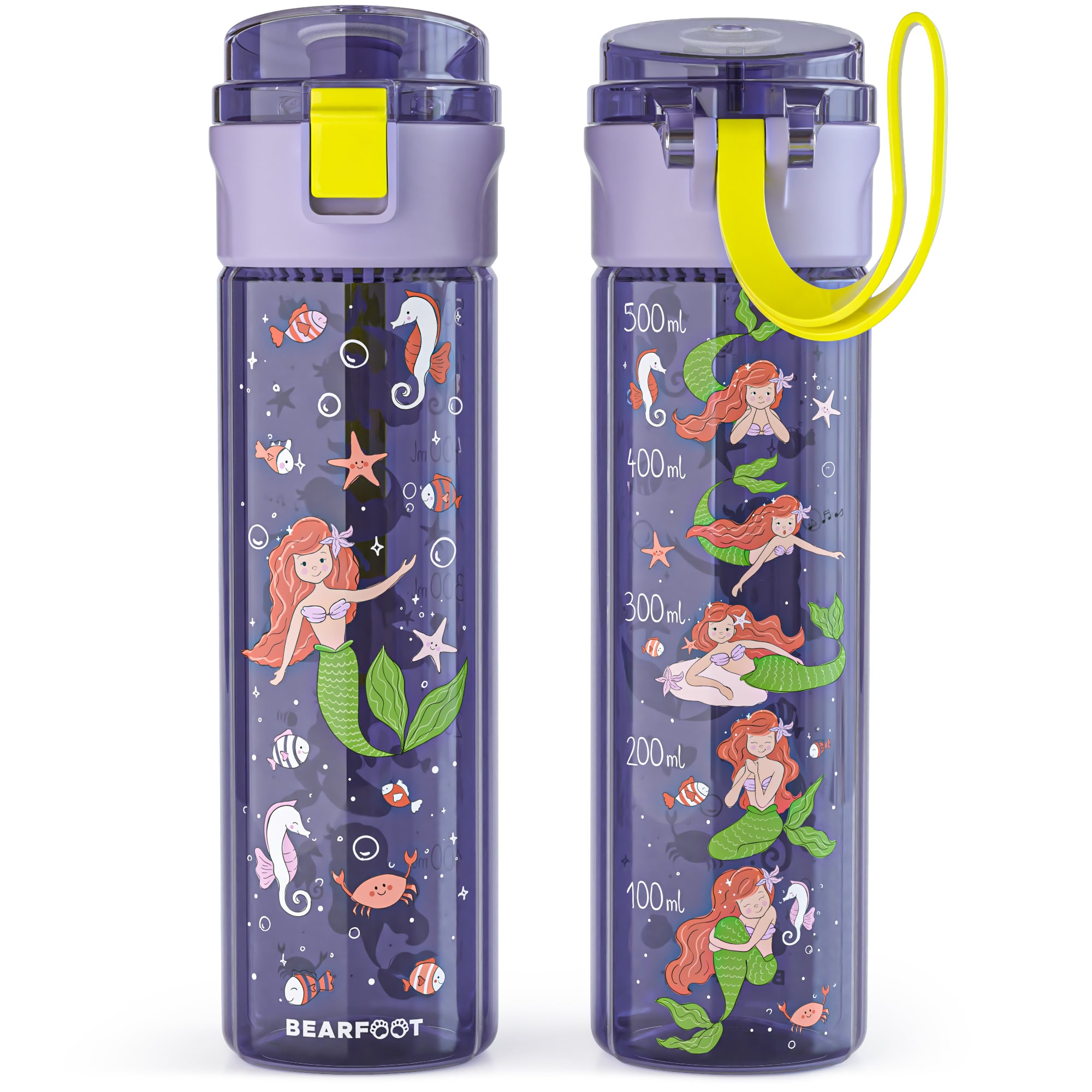 Kinderdrinkfles, 500 ml, lichtgewicht - zeemeermin paars