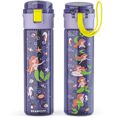 Kinderdrinkfles, 500 ml, lichtgewicht - zeemeermin paars