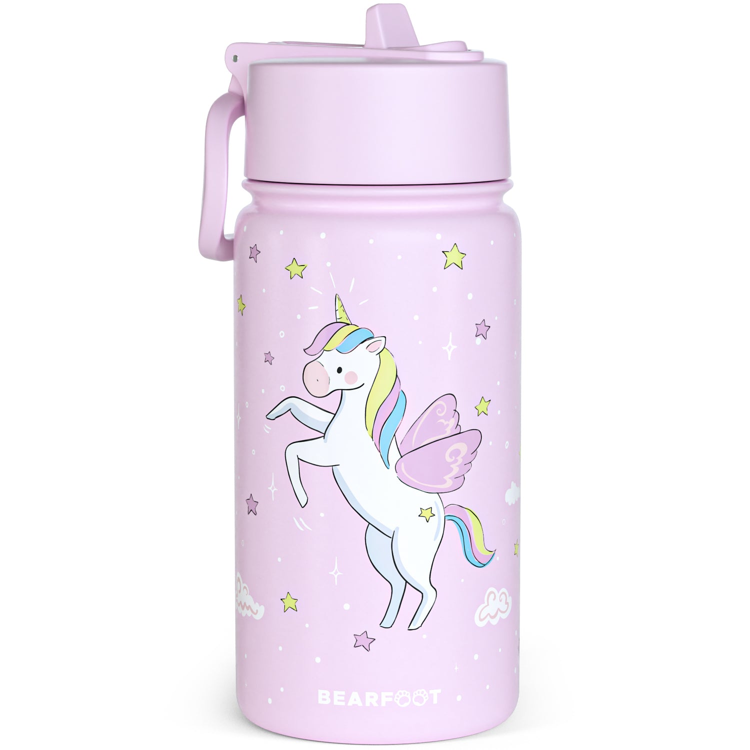 Botella térmica para niños de acero inoxidable - unicornio morado