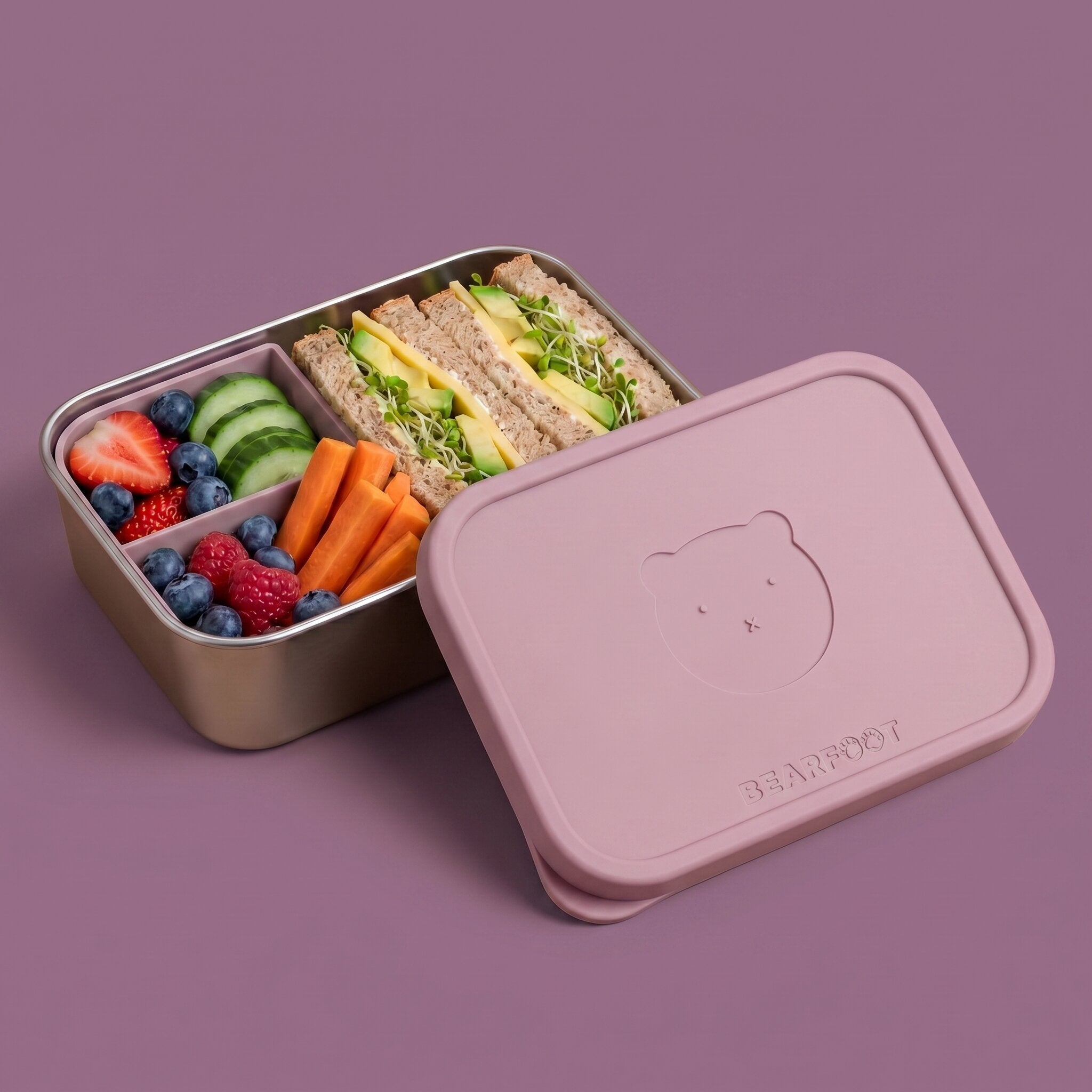 Bento Box Kinder – Auslaufsicheres 2-stufiges Lunchset In Rosa, 1100 Ml, Mit Besteck, Mikrowellengeeignet, BPA-frei