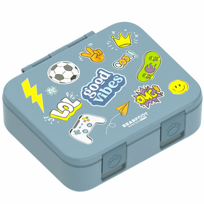 Brotdose mit Fächern, leicht &amp; auslaufsicher - Sticker blau