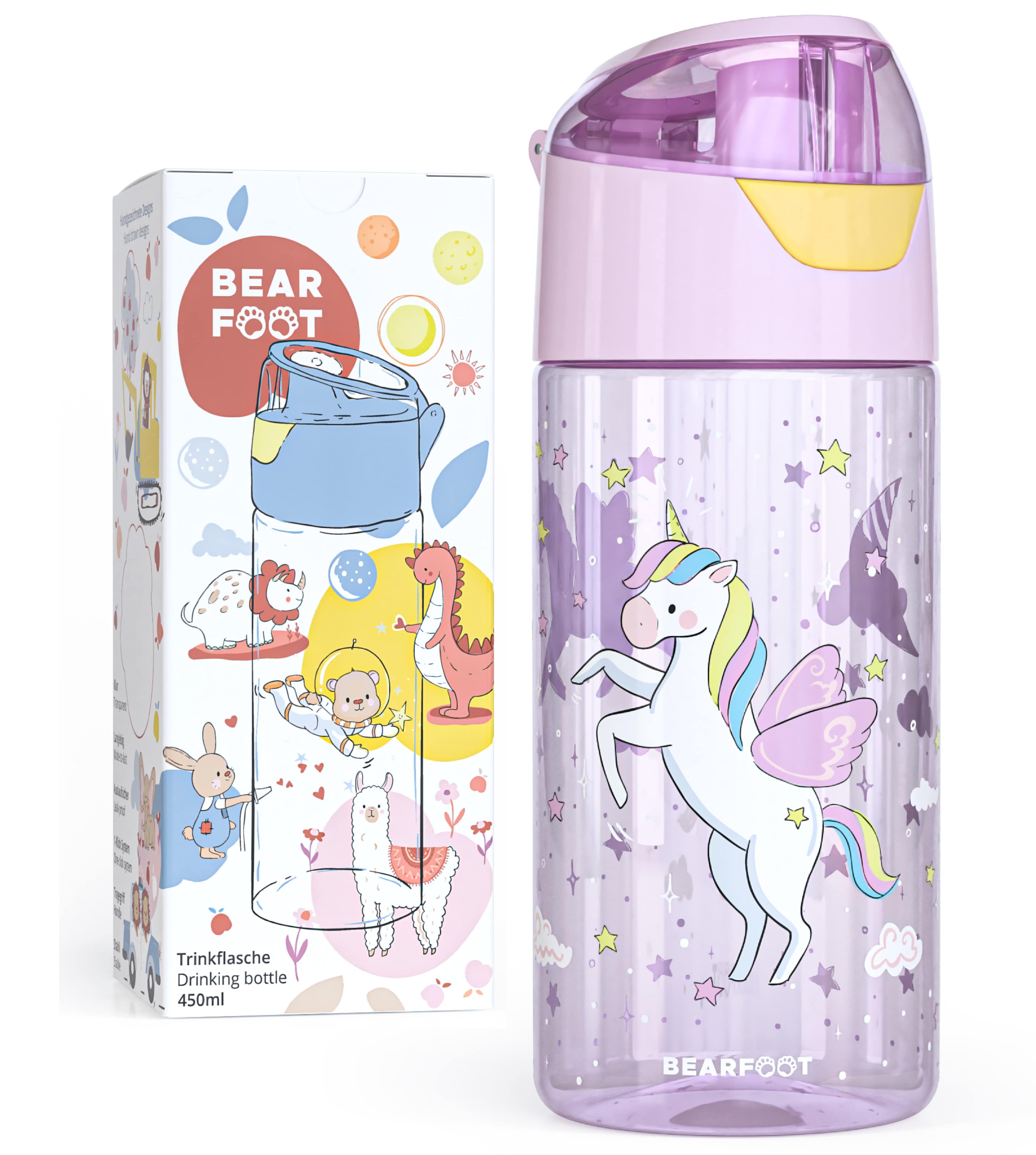 Paquete Unicornio: Bento Box M, botella para beber de 450 ml y botella aislante de 400 ml