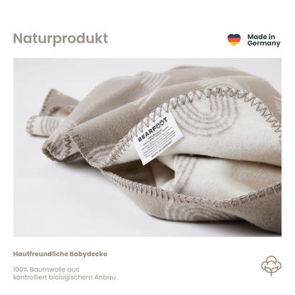 Manta para bebé de algodón orgánico, Made in Germany, arcoíris - marrón