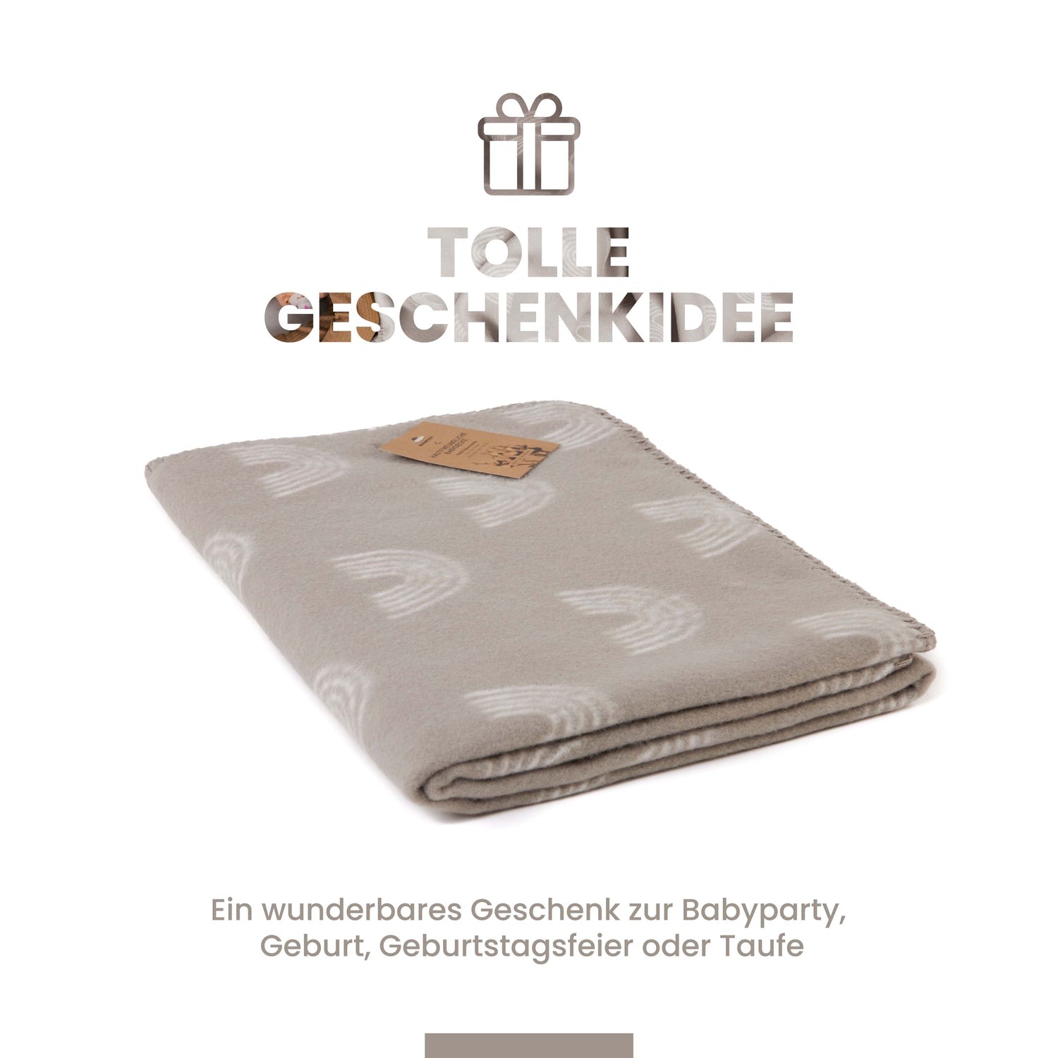 Manta para bebé de algodón orgánico, Made in Germany, arcoíris - marrón