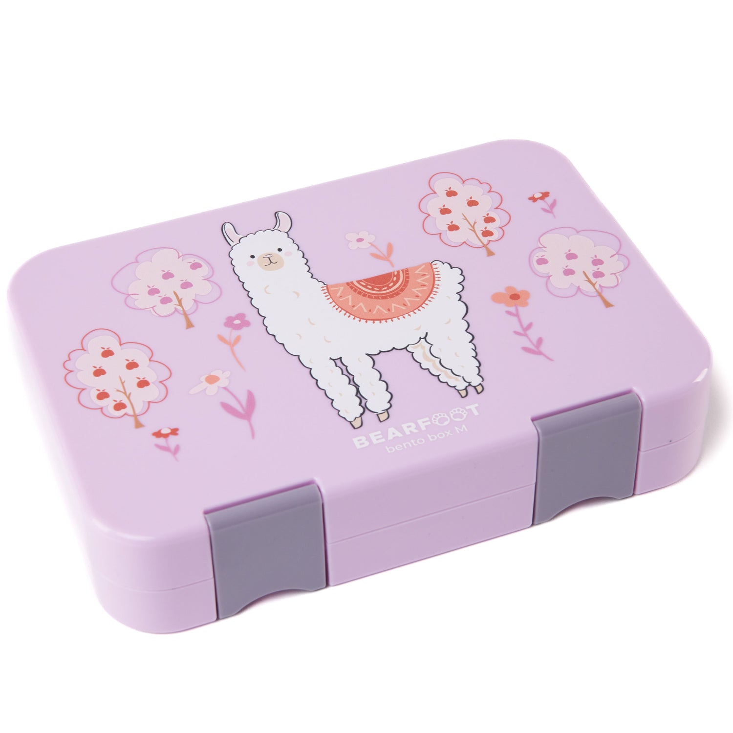 Brotdose Kinder mit Fächern, Lunchbox, Bento box - Lama Lila