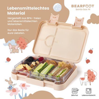 Brotdose Kinder mit Fächern, Lunchbox, Bento box - Elefanten