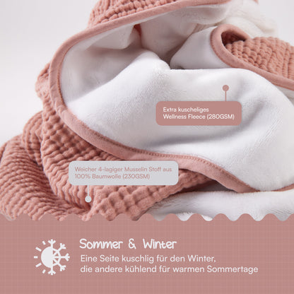 Manta de bebé manta de muselina polar suave y esponjosa - rosa 