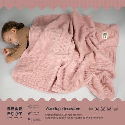 Manta de bebé manta de muselina polar suave y esponjosa - rosa 