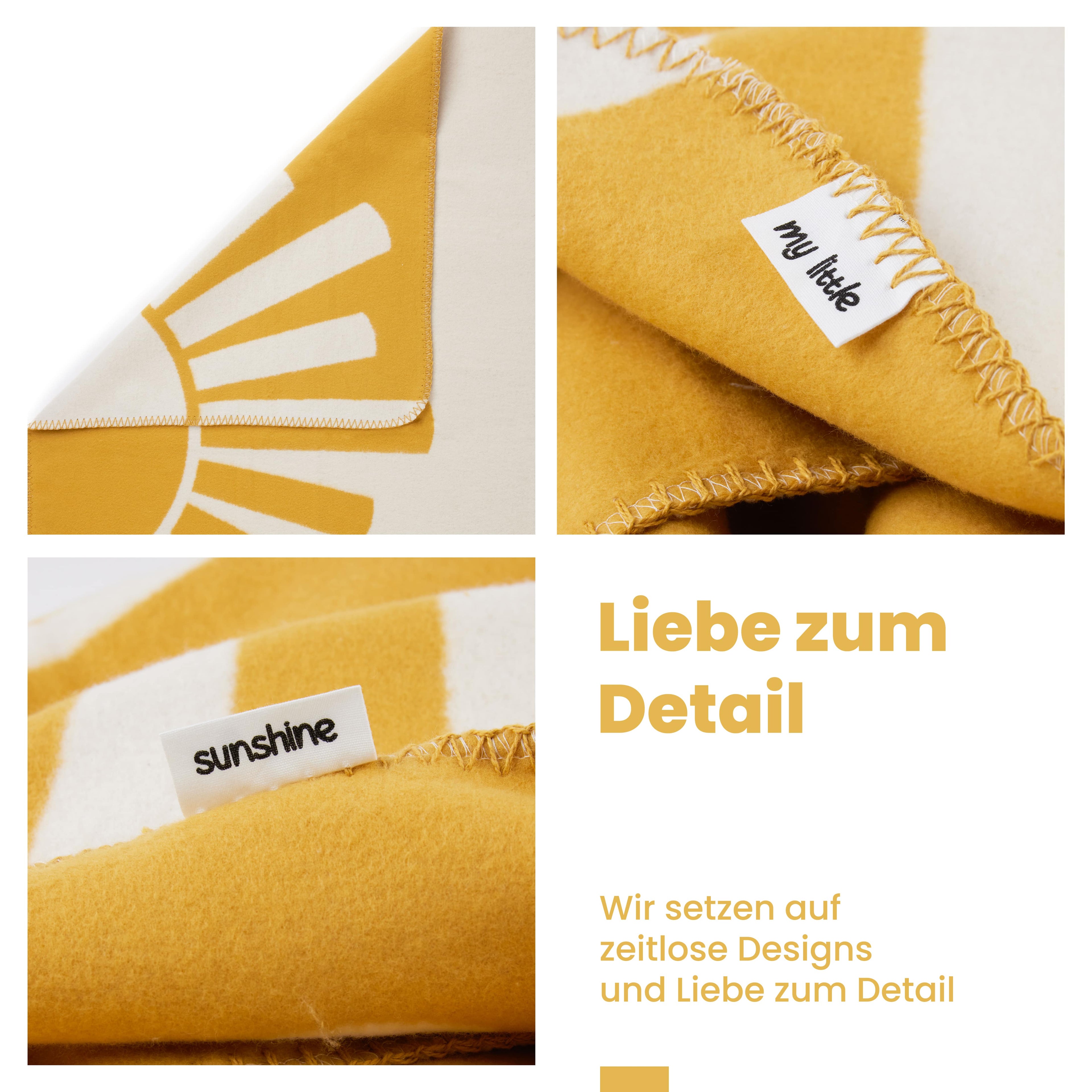 Manta para bebé de algodón orgánico, hecha en Alemania, amarillo sol