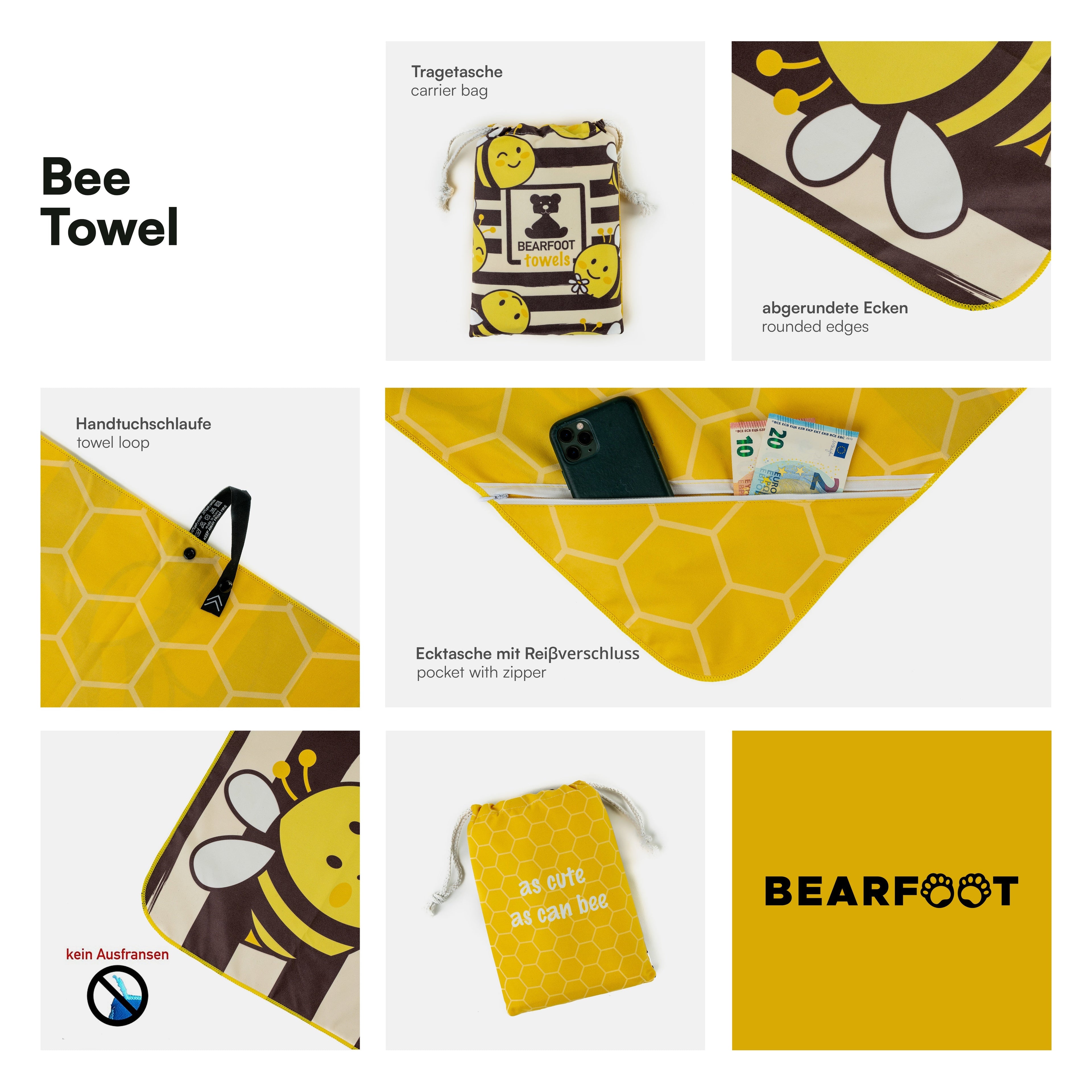 Serviette de Plage Abeille - Microfibre